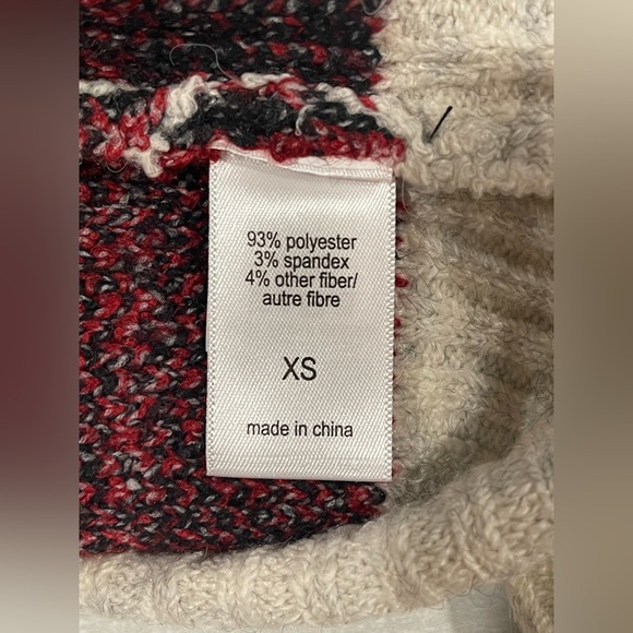 MAURICES Cardigan NWT Size XS Gray/Red/Cream * Super Soft & Warm * Long Sleeve - Picture 9 of 11